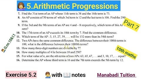10th class math| Chapter 5|Arithmetic Progressions| 💁Exercise 5.2| Q no 10&11|CBSE|NCERT|