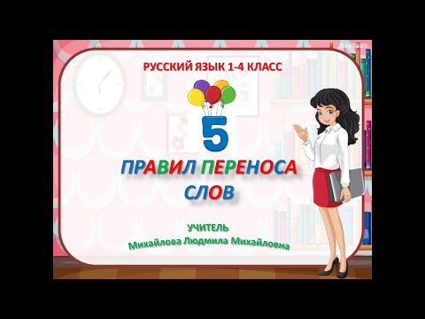 Правила переноса. Как перенести слово  с одной строки на другую. Русский язык  1-4 класс.