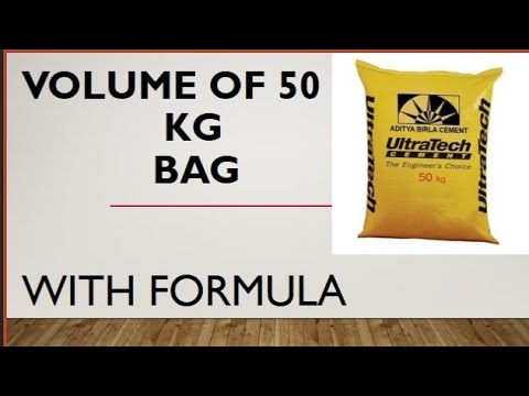 VOLUME OF 50 KG CEMENT BAG - YouTube