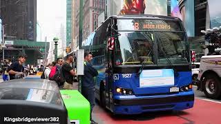 2022 Prevost X3-45 Commuter Coach 1627, on the SIM8 Bus, in Times Square.