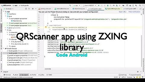 Creating basic QR Scanner application using zxing android embedded library in Android Studio 4.0.
