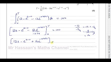 WMA13/01, IAL, (Edexcel), P3, June 2022, Q8 (b), Integration, Exponential Functions