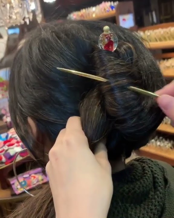 Cara membuat sanggul rambut Jepang KANZASHI (menggunakan stik rambut Jepang) 🏮 #india di #jepang