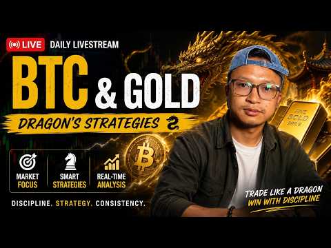 Thumbnail for BTC & Gold Live Trade Session | Price Action & market Analysis