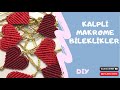 Kalp makrome bileklik yapımı / macrame bracalets/ friendship /heart macrame bracalet