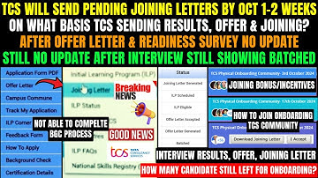 ON WHAT BASIS TCS HR TEAM SENDING INTERVIEW RESULTS, OFFER LETTER, XPLORE, IPA TEST, JOINING UPDATES