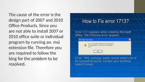 Fixed www.Office.com/setup Installation Error 1713