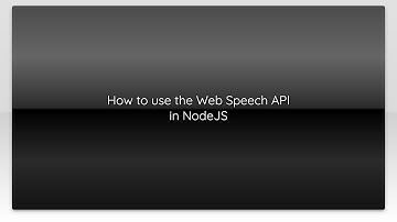 How to use the Web Speech API in NodeJS
