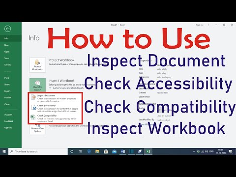 How to use inspect document | Check accessibility | Check Compatibility in Excel | Hindi
