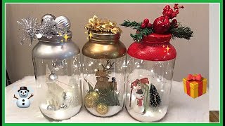 Ideas con botellas de vidrio decoradas para navidad manualidades fácil y rápido