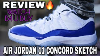Air Jordan 11 Low Concord Sketch 2020 Retro Sneaker Review with Sizing - WATCH BEFORE YOU BUY!!!