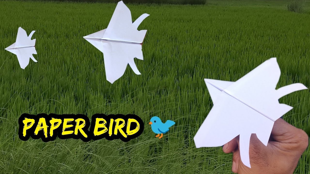 Flying Paper Model How to make new model paper bird flying very simple making/#paperplane# ...