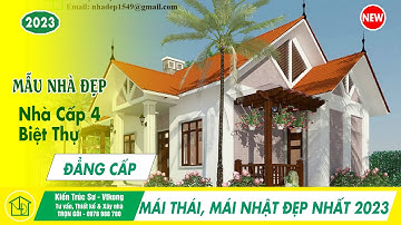 3 Mẫu BIỆT THỰ 1 TẦNG MÁI THÁI, MÁI NHẬT Đẹp Nhất 2023