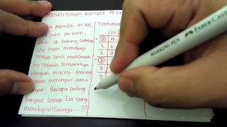 Lia memiliki 24 roti, 54 permen, dan 18 cokelat. ingin membagi ketiga
jenis makanan tersebut kepada temannya dengan masing-masing teman
mendapat sama ban...