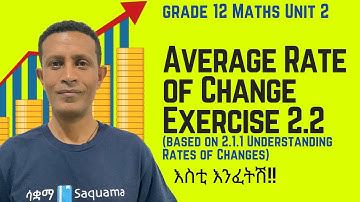 Grade 12 Maths Unit 2: Calculus, 2.1.1 Average Rate of change  & Exercise 2.2