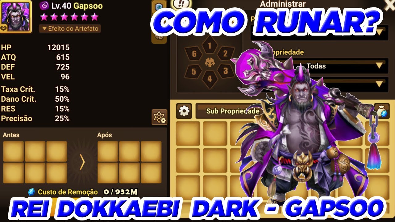 Como runar o Rei Dokkaebi (Gapsoo) no Summoners War |By: Clã Destino