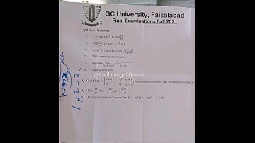 GCUF past paper of machanics for BS MATH/ADP part 1