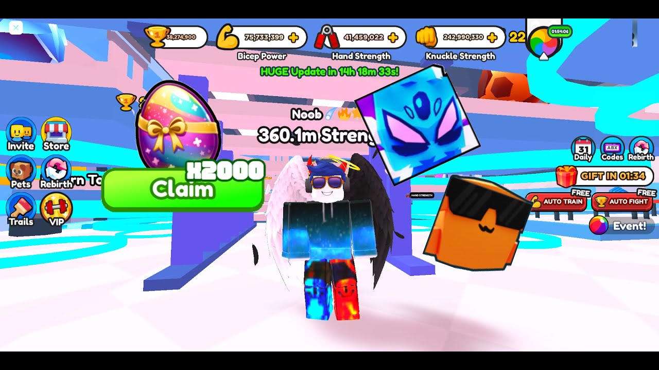 I hatched 2000 Event eggs in Arm Wrestling Simulator! (Roblox)