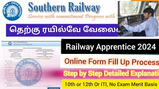 Southern Railway Online Form Fill Up 2024 Tamil