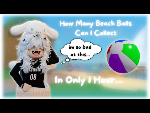 How Many BEACH BALLS Can I Collect In Only 1 HOUR....*funny moments* (Murder Mystery 2)
