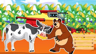The Bear Farm: Harvesting Corn With A Rice Harvester To Feed The Cows | Farm Vehicles