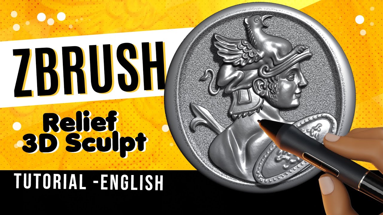 ZBRUSH Relief 3D Digital sculpting Tutorial for 3d printing in English ...