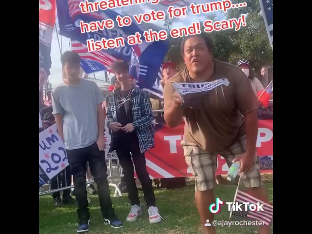 Trump supporter voter intimidation!