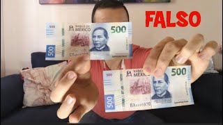 APRENDER YA!! A Como DIFERENCIAR un BILLETE FALSO ✅Como IDENTIFICAR un billete FALSO de 500 Mexico