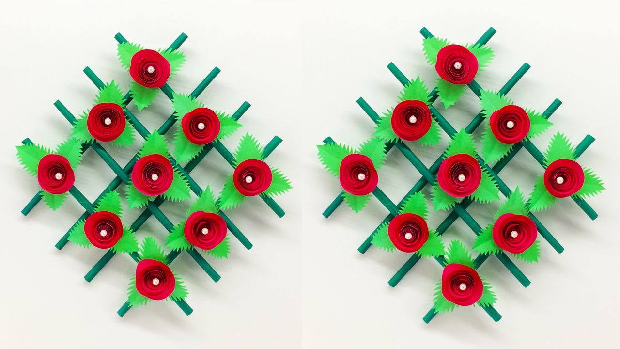 Paper Flower Wall Hanging Rose Flowers Hanging Craft Ideas Art