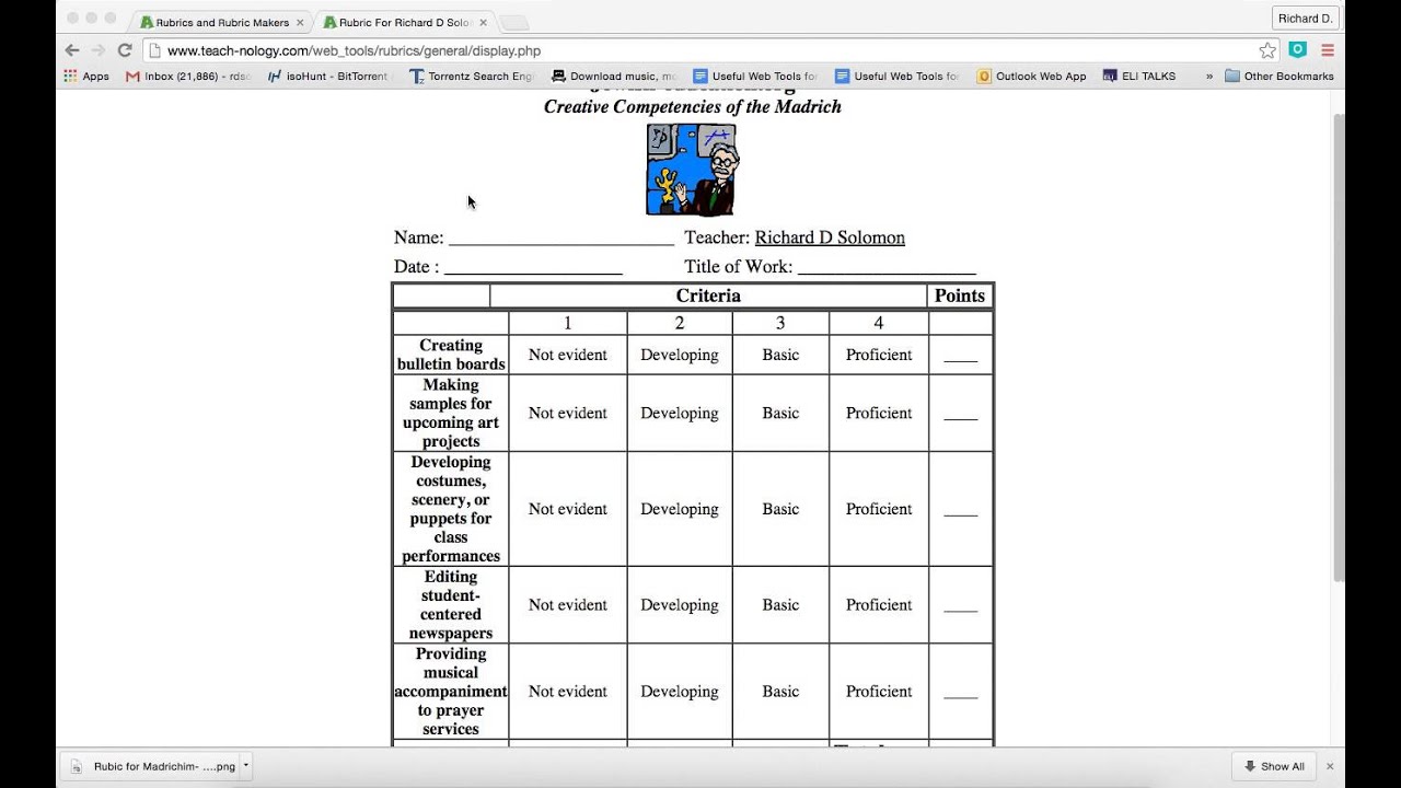 Workbooks teach-nology.com worksheets : How to use Teach-nology.com, a website for making rubrics for ...