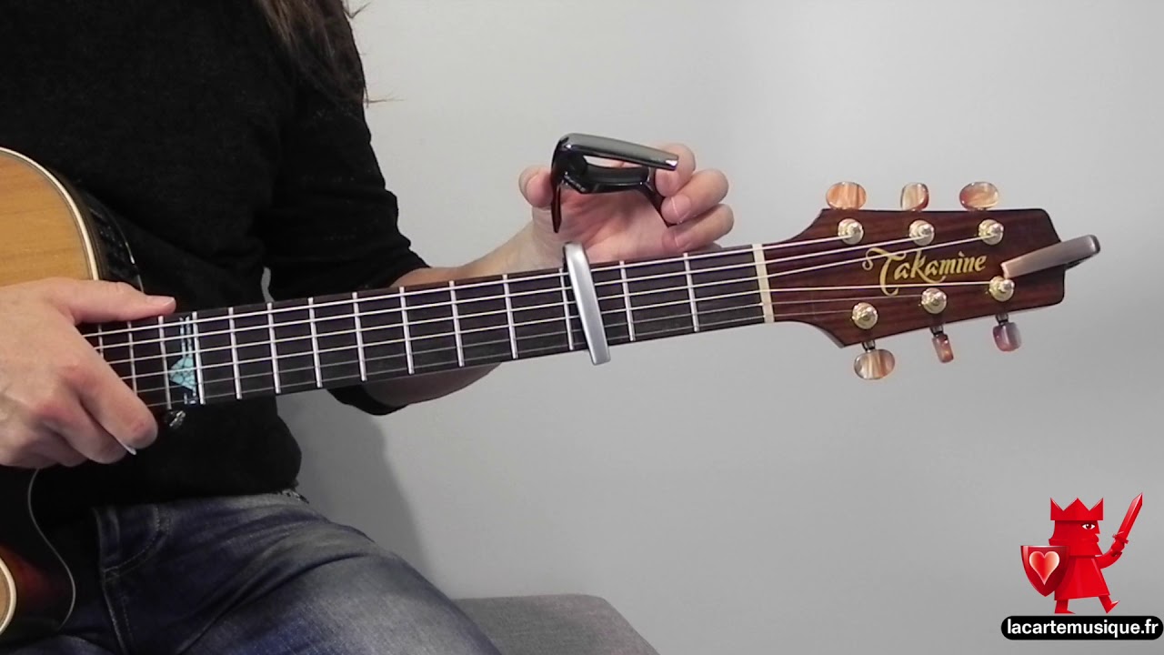 Capodastre pour guitare acoustique et électrique - YouTube