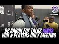 De&#39;Aaron Fox on players-only meeting &amp; optimistic play vs. Chicago