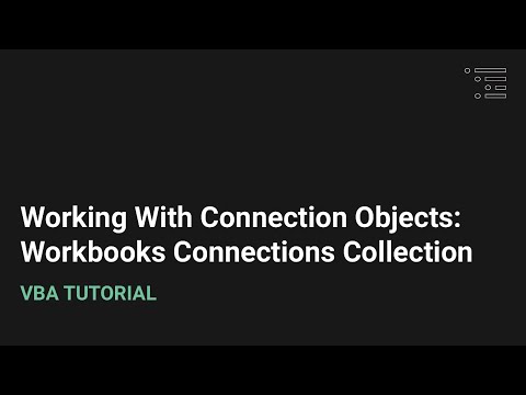 Working With Excel VBA Connection Objects | Workbook Connections Collection