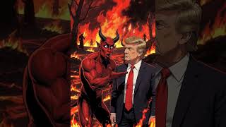 Trump #satana #devil #fire #fuoco #humor #inferno #boss #smile #comedy #divertente #ridere #wow #ok