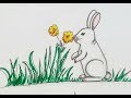 طريقة رسم أرنب واقف و كيوت  How to draw a cute rabbit standing up