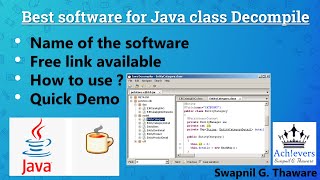 Java decompiler Demo || Software for Converting .class to .java || Compile vs Decompile