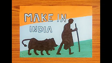 Gandhi jayanti (October 2) drawing easy make in india drawing for beginners