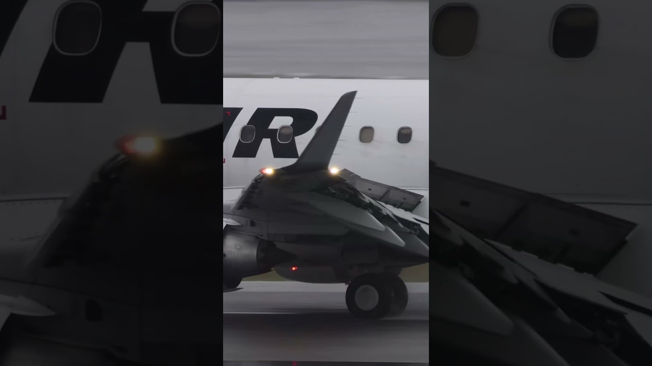 (2026/7/4)雨の中の伊丹空港・J-AIRが着陸後逆噴射 #shorts #airport #飛行機