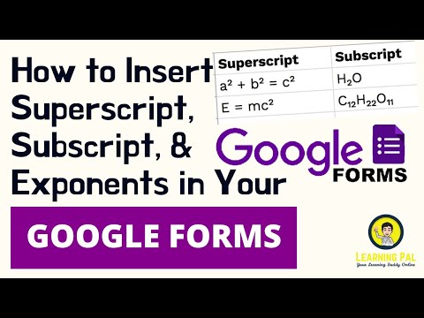 How to Insert Superscript, Subscript and Exponents in Google Forms