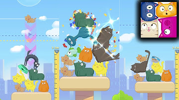 Cat Stack - Cute and Perfect Tower Builder Game! - Android, iOS Game Play