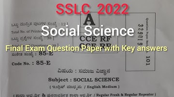 SSLC-2022 Social Science State level Final exam question paper with key answer@smt.rekhabhaskar8721