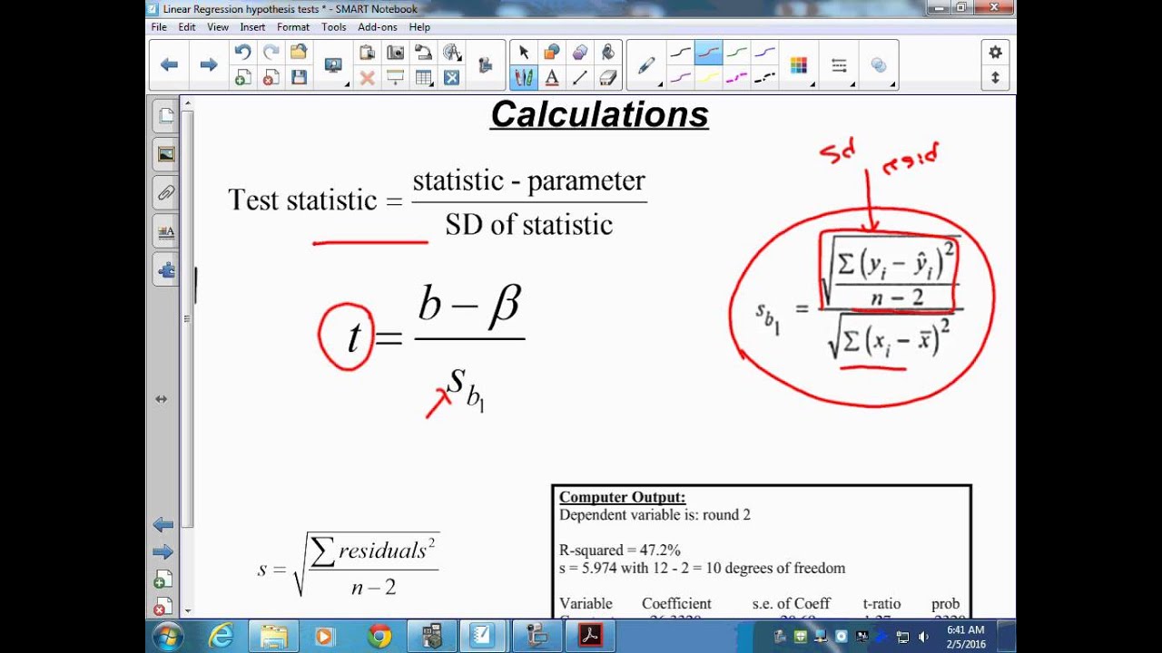 hypothesis testing for linear regression