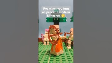 when you turn on peaceful mode in Minecraft... 🤣 #stopmotion #lego #legominecraft #animation #short