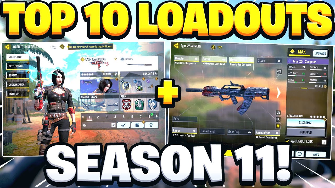 THE TOP 10 BEST Gunsmith Loadouts in COD Mobile SEASON 11 | Top 10 BEST ...