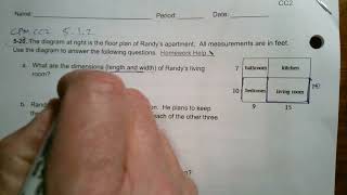 CPM CC2 Section 5.1.2 #5-20 (Area of rectangles)