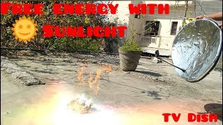 How to make free energy parabolic mirror with TV Dish and aluminium foil