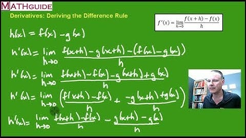 Derivatives: Deriving the Difference Rule