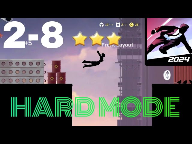 Level 2-8 *3 STARS* [Hard mode] | Vector remastered ⭐️⭐️⭐️ (no gadgets) class=