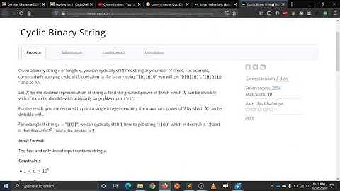Cyclic Binary string | HackFest 2020 | HackerRank | Simple code Detailed explaination