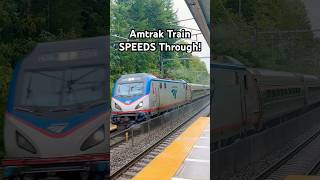FAST Amtrak Northeast Regional Train SPEEDS Through! #amtrak #railway #highspeed